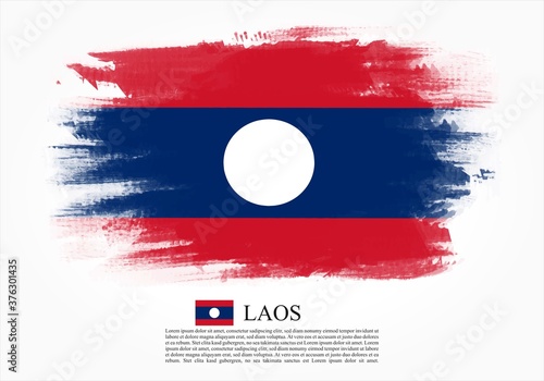 Textured and vector flag of Laos drawn with brush strokes. Texture and vector flag of Laos drawn with brush strokes.