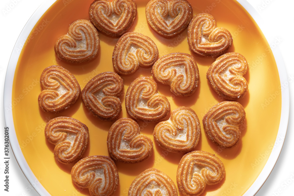 Little heart shaped sugar sprinkled biscuit