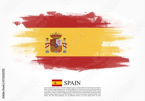 Textured and vector flag of Spain drawn with brush strokes. Texture and vector flag of Spain drawn with brush strokes.