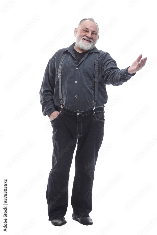friendly bearded man looking at the camera. isolated on a white friendly bearded man looking at the camera. isolated on a white
