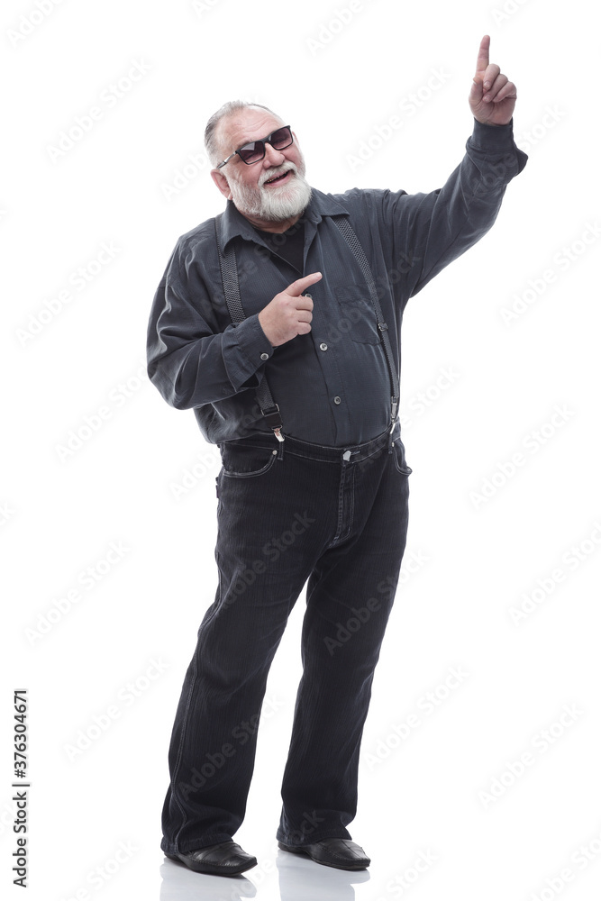 in full growth. confident older man pointing at you in full growth. confident older man pointing at you