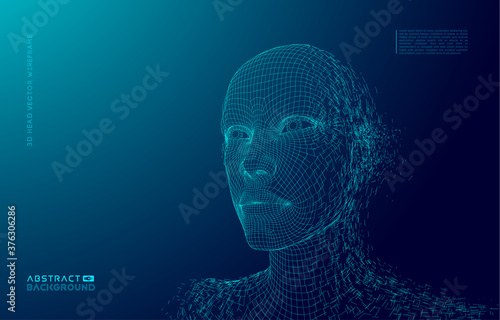 Artificial intelligence head, city human and innovations sciences fictions. Artificial technology human head concept. Cyborg background with artificial intelligence components, artificial intelligence