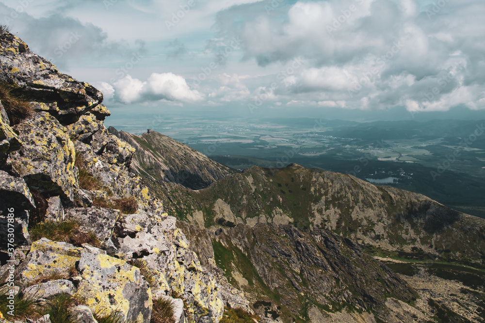 Mountain view from a hike to the peak in Slovakia called Krivan.