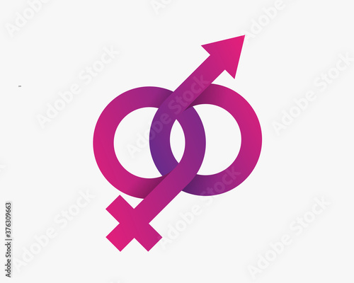 Gender symbol logo inspiration, male and female sex sign, vector Illustration