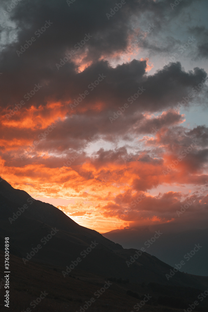 
Beautiful sunset in the mountains