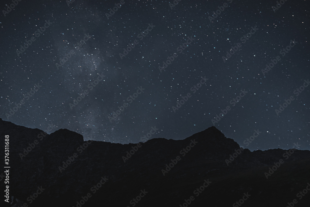 Starry sky in the mountains