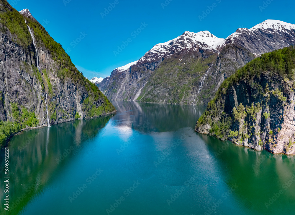 Norway - Beautiful fjord between mountains