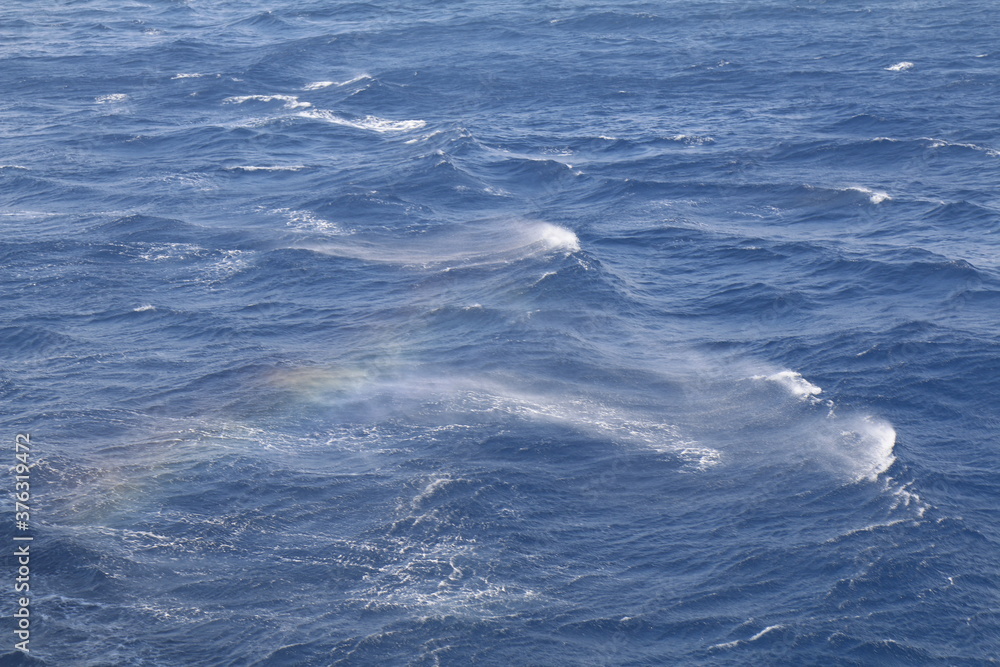 Fototapeta premium arcobaleno sopra le onde in mezzo al mare