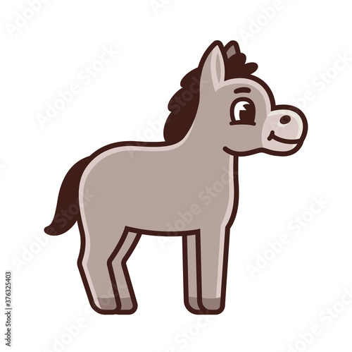 Cute cartoon donkey