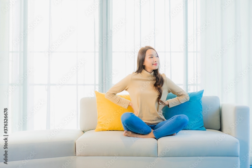 Portrait beautiful young asian woman relax leisure enjoy on sofa Portrait beautiful young asian woman relax leisure enjoy on sofa