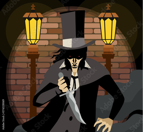 jack the reaper in the alley with a knife