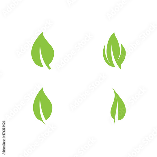 Set Leaf  ecology Logo Template vector © evandri237@gmail