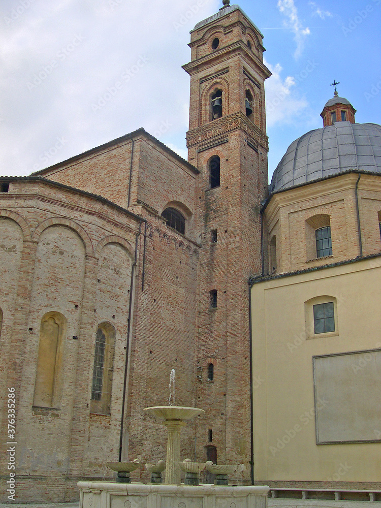 Italy, Marche, Tolentino, Saint Nicolas Basilica bell tower.