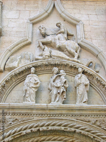 Italy  Marche  Tolentino  Saint Nicolas Basilica frontal decorations.