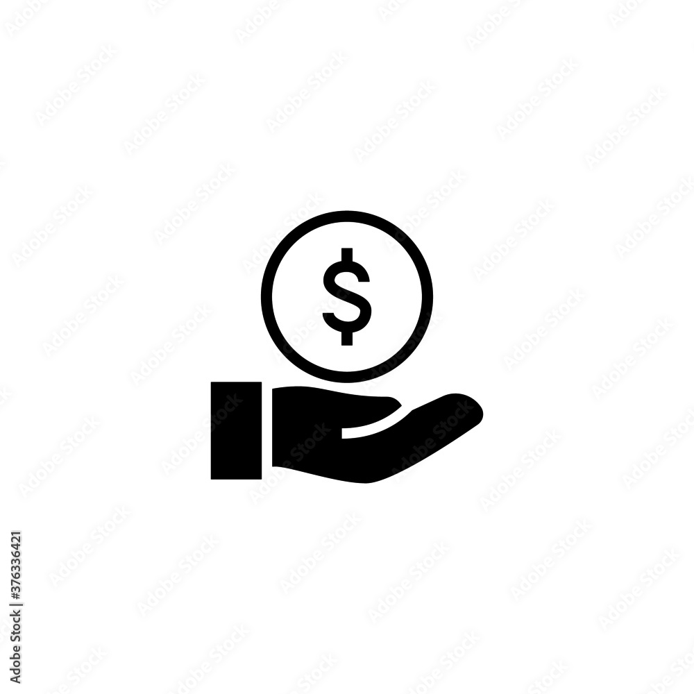 Saving Icon in black flat glyph, filled style isolated on white background Saving Icon in black flat glyph, filled style isolated on white background