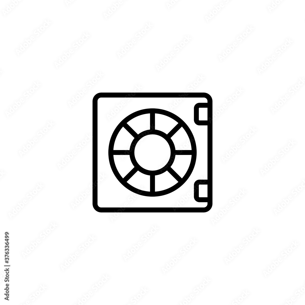 Bank safe Icon in black line style icon, style isolated on white background Bank safe Icon in black line style icon, style isolated on white background