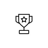 award trophy icon  in black line style icon, style isolated on white background
