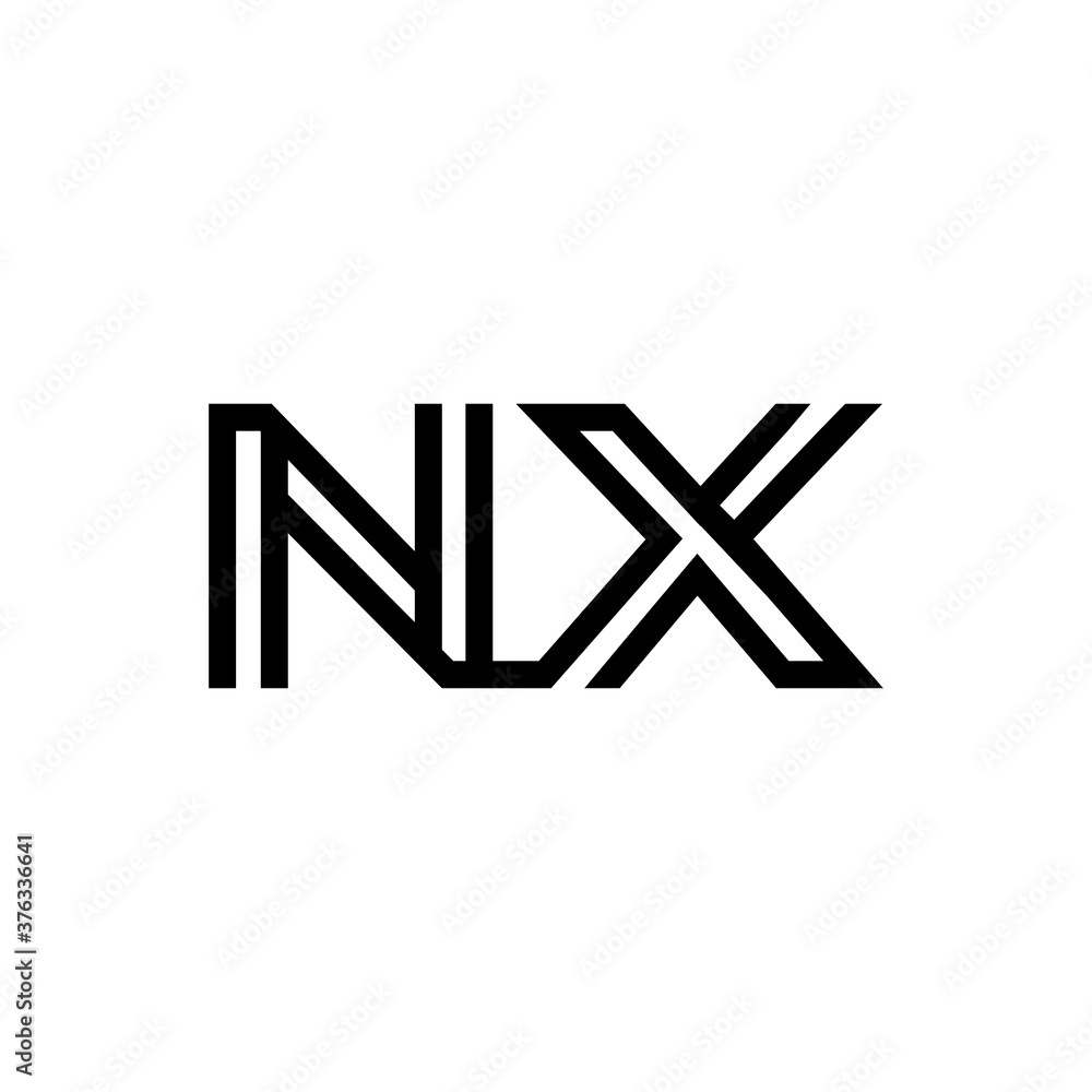 initial letter nx line stroke logo modern initial letter nx line stroke logo modern