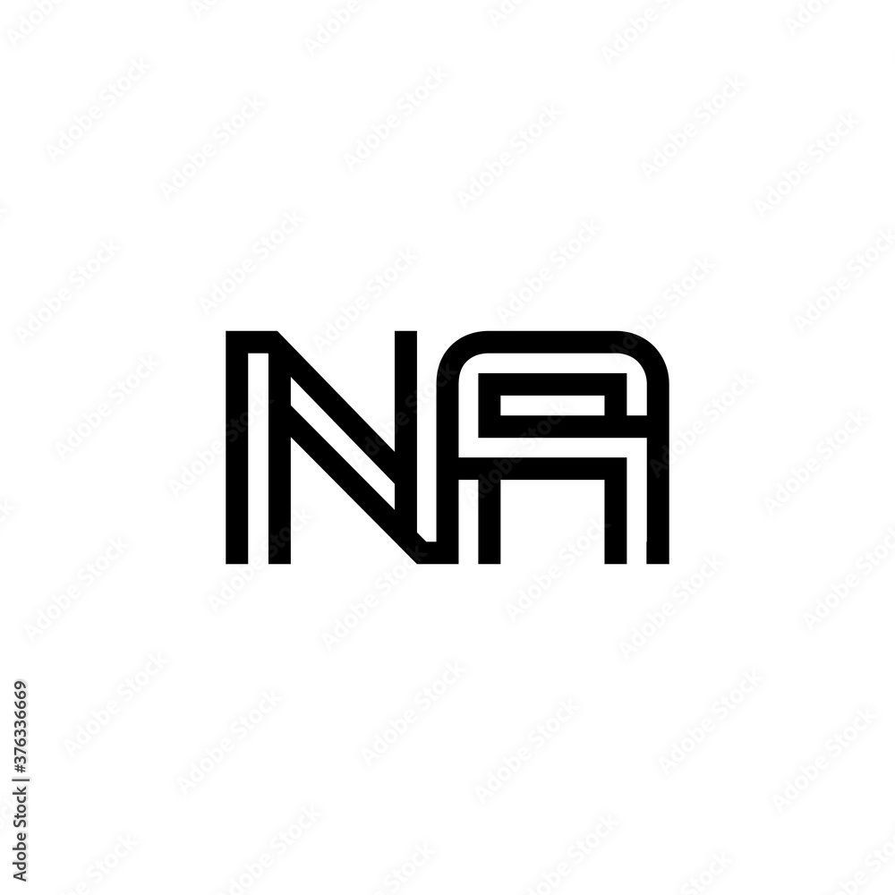 initial letter na line stroke logo modern initial letter na line stroke logo modern