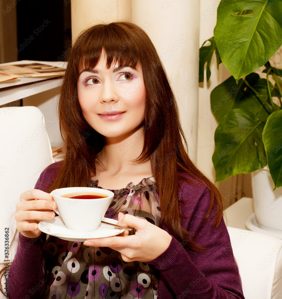 woman with tea woman with tea