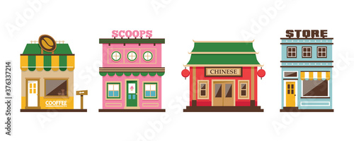 set of vector store in flat style © Avness