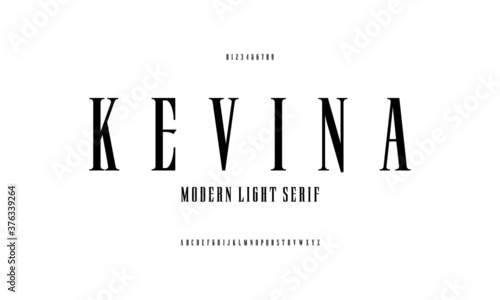 Classic thin serif font. Alphabet typography set. Vector designs.