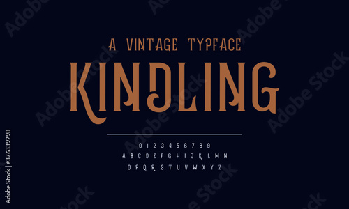 Elegant vintage design alphabet. Vector illustration of typography fonts set. Classic typeface.