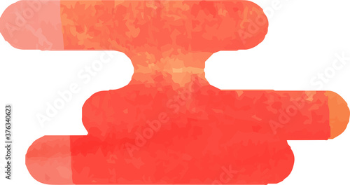 Warm Watercolor-like Japanese of warm style deformed cloud silhouette