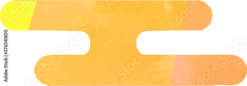 Warm Watercolor-like Japanese of warm style deformed cloud silhouette