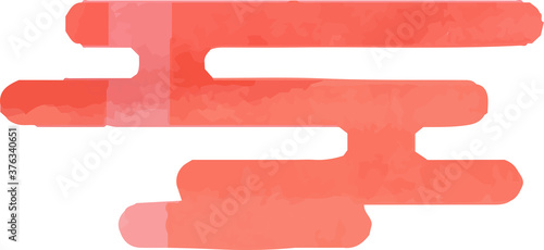 Warm Watercolor-like Japanese of warm style deformed cloud silhouette