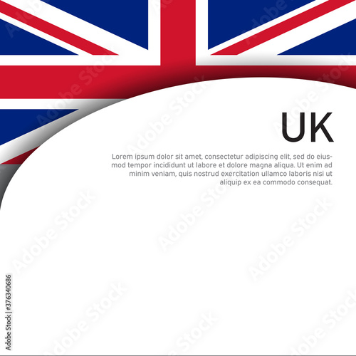 Great Britain flag on a white background. UK flag pattern in cut paper style. National poster of the united kingdom. Great britain state patriotic cover, banner. Vector design