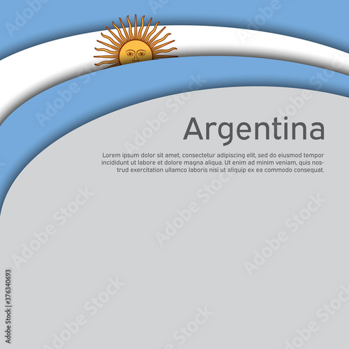Abstract waving flag of argentina. Paper cut style. Creative background for Argentina patriotic holiday card design. National Poster. Argentinean state patriotic cover, flyer. Vector design