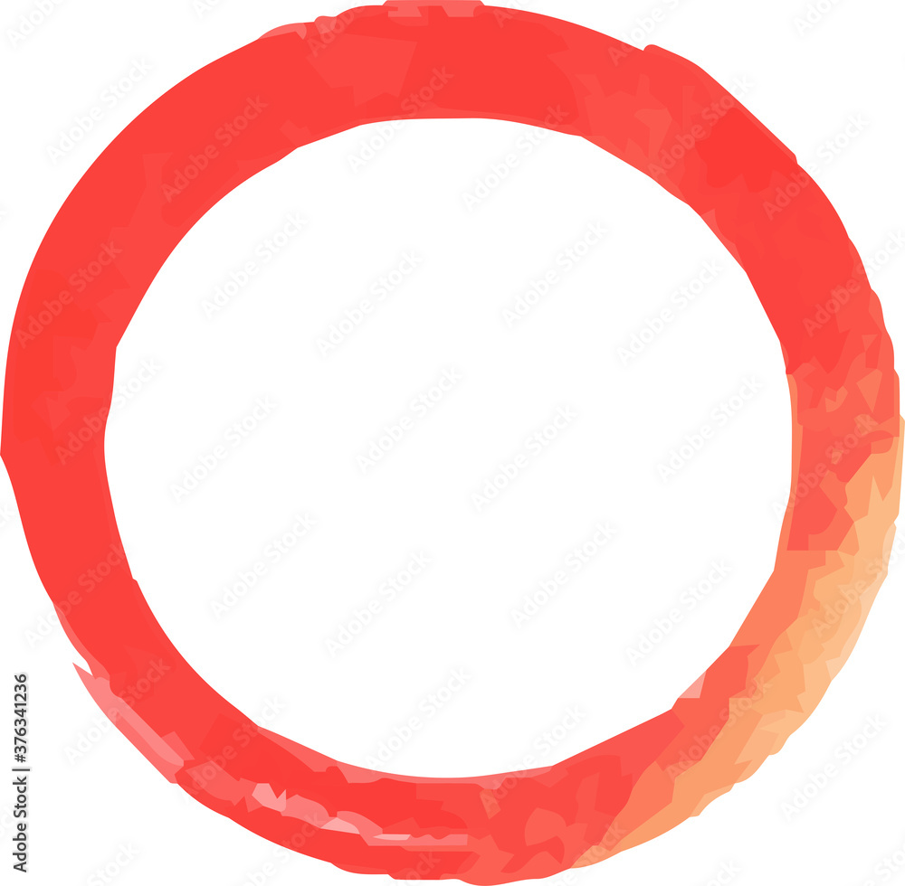 Warm Watercolor ring drawn with a brushlet Warm Watercolor ring drawn with a brushlet