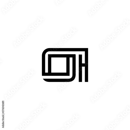 initial letter oi line stroke logo modern