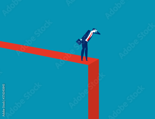 Symbol of crisis recession. Downfall and stock market crash. Flat vector cartoon style