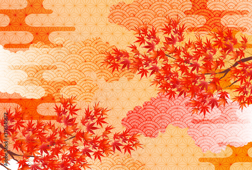 紅葉　秋　和柄　背景