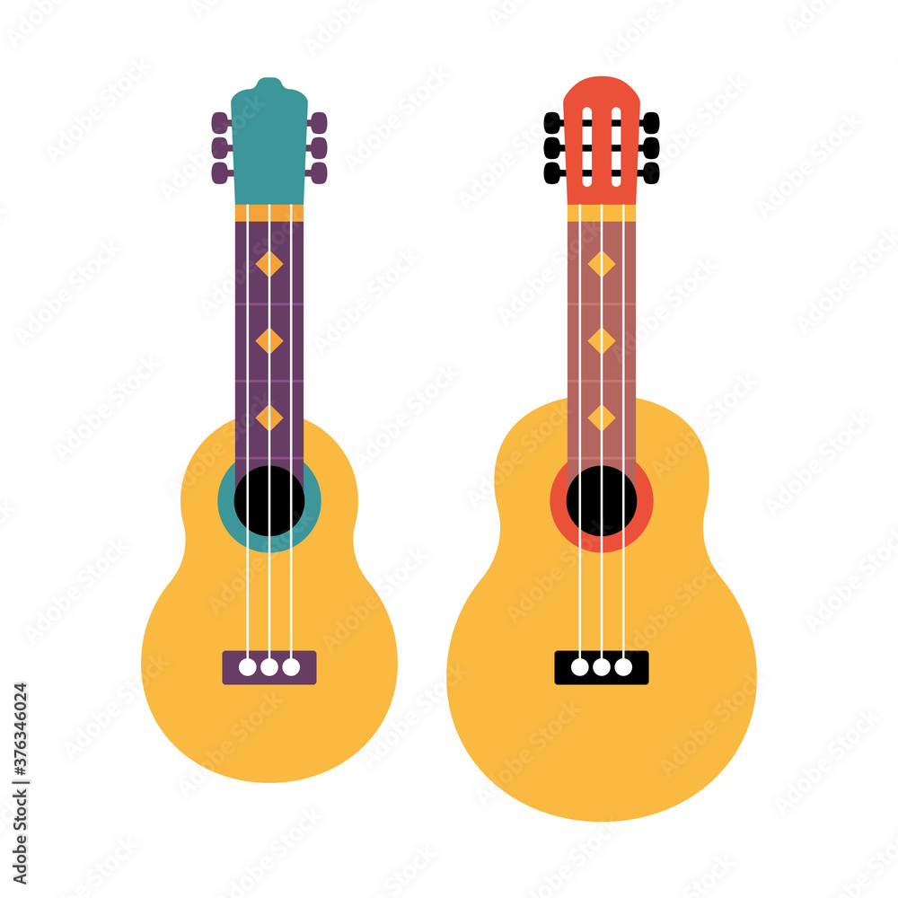 Obraz premium guitar set vector flat