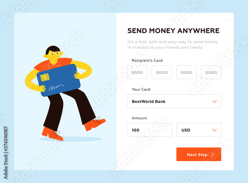 p2p send money web page