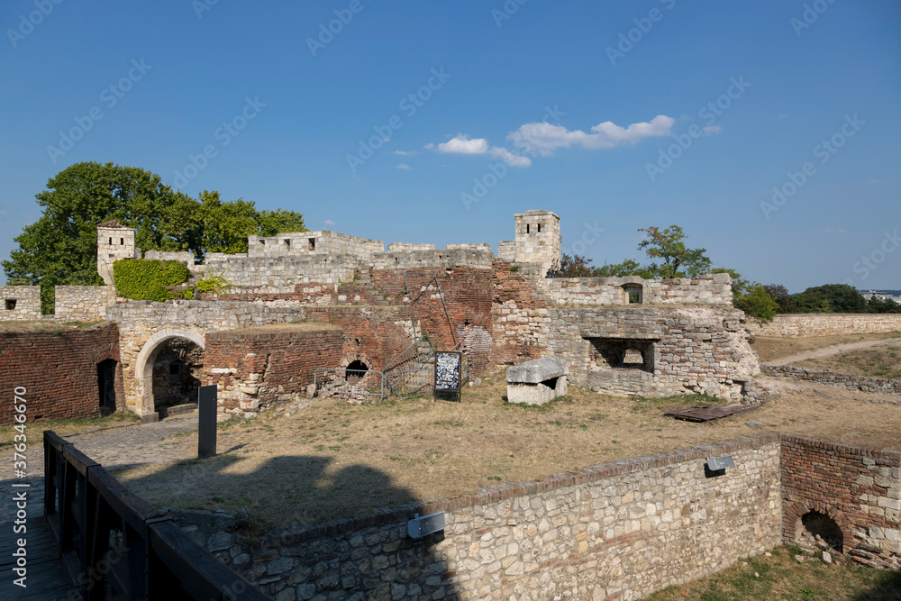 The fortress wall and the moat of the Belgrade Fortress