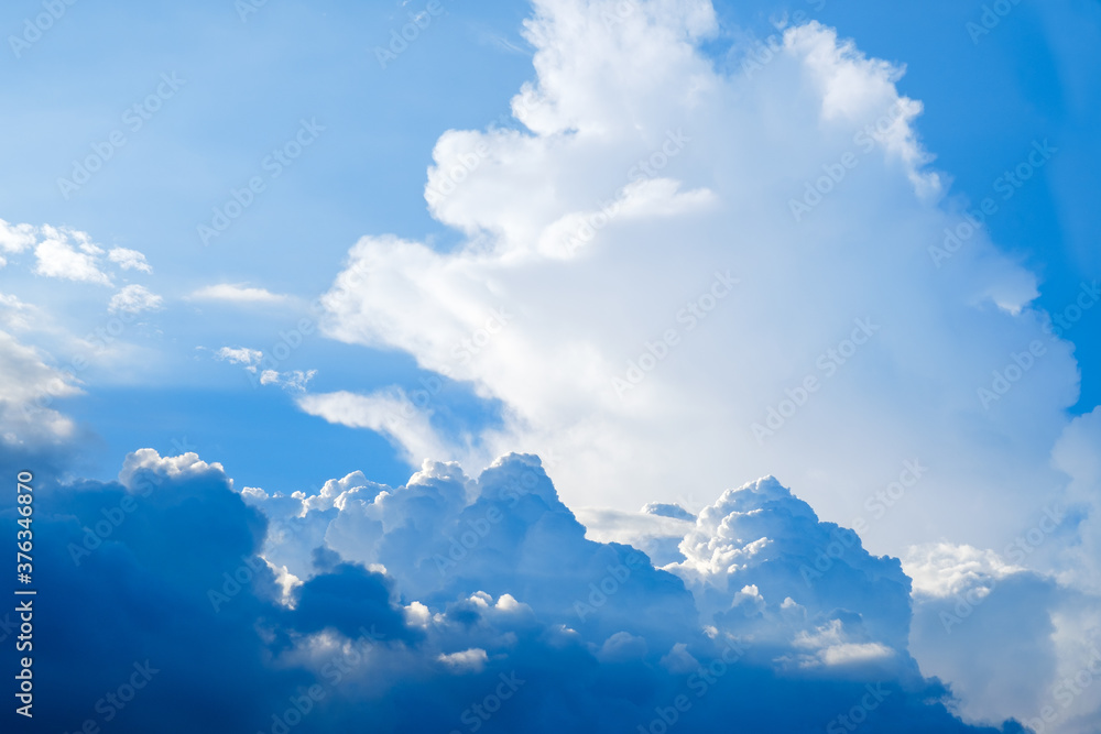 入道雲が広がる真夏の空 積乱雲 8月 背景素材 コピースペース Stock Photo Adobe Stock