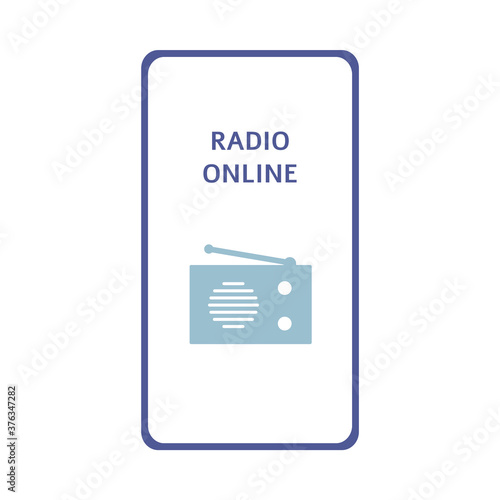 Onboarding page design for online radio app flat vector illustration isolated.