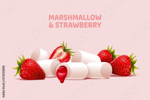 Marshmallow and strawberry