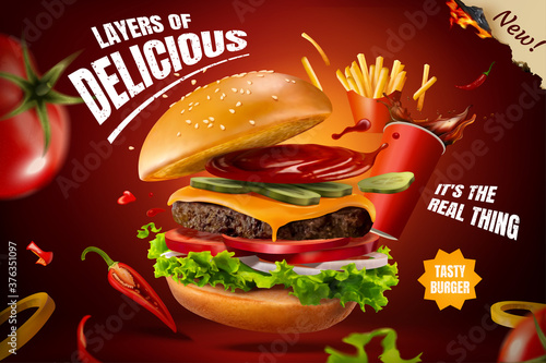 Homemade burger ad