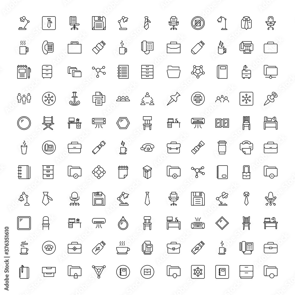 Office icon set. Office icon set.
