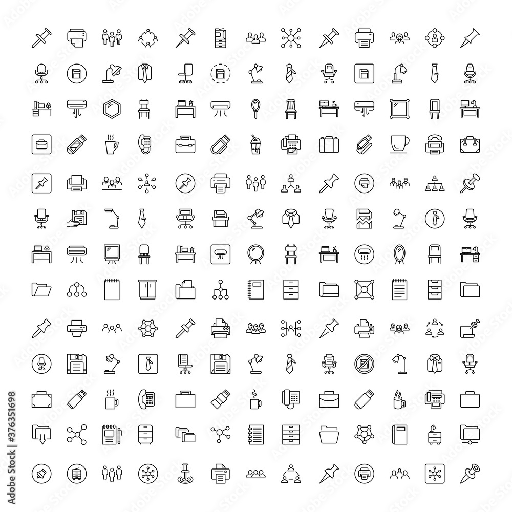 Office icon set. Office icon set.