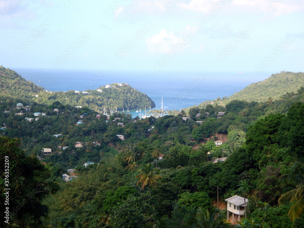 Mountain landscape island Carribean Dominica