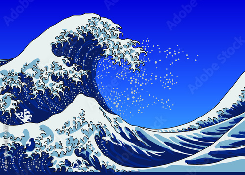 波（北斎神奈川波裏より）