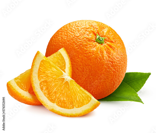Orange isolated on white background. Orange macro studio photo. Orange with clipping path