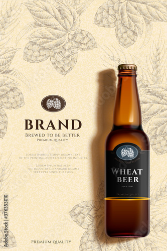 Engraved wheat beer poster