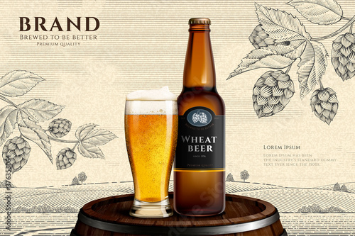 Engraved wheat beer promo